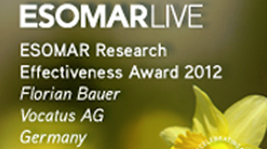 Vocatus and FAZ win ESOMAR Research Effectiveness Award 2012