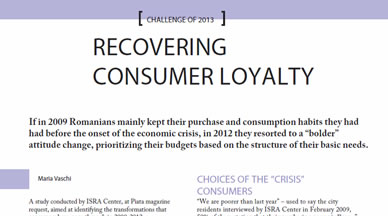 If in 2009 Romanians mainly kept their purchase and consumption habits they had had before the onset of the economic crisis, in 2012 they resorted to a